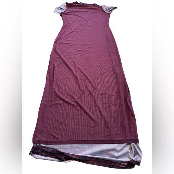 Cupshe Jo Jo Red Rose Mesh Maxi Dress Long Sleeve Bodycon L NWT Semi Sheer Sexy - Picture 14 of 16